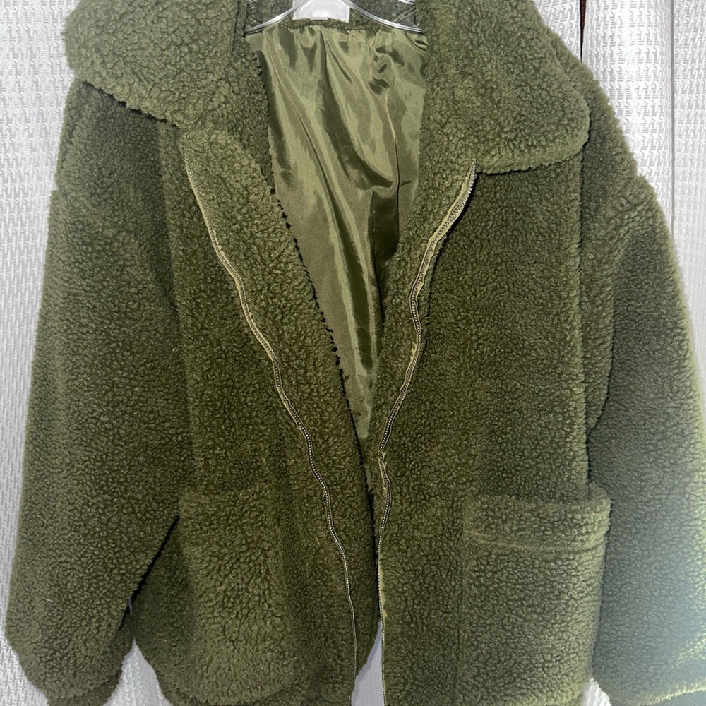 I.Am.Gia Green Teddy Jacket